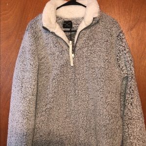 Gray and White Sherpa Jacket
